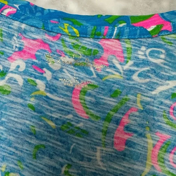 Lilly Pulitzer Etta V Neck Top Sz L like new - Picture 4 of 7